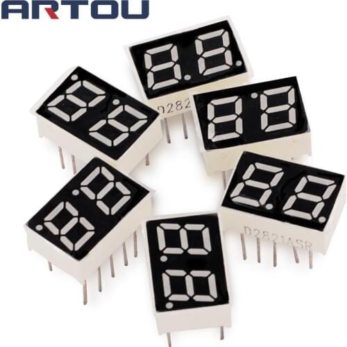 5PCS Digital Tube 0.28 inch 2 Bit Common Shade Red