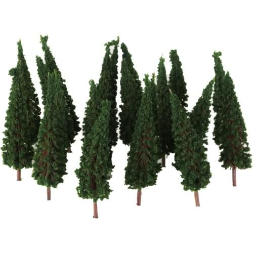50PCS Dark Green Trees Model Train Railway Park Street Scenery HO Scale 6.5cm
