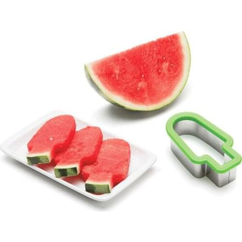 500Pcs/Lot Ice Cream Shape Watermelon Slice Model Fruit Knife Fruit Cutter Slicer Cooking Tool Gadgets Home Kitchen Helper