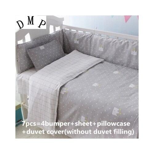 6/7PCS Crib cot set Girl Baby bedding set kids kit berco cama Bumper Room Decor Quilt Cover Baby Sheets ,120*60/120*70cm