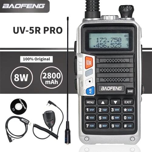 8W High Power BaoFeng UV-5R Pro Walkie Talkie UV5R Dual Band FM Transceiver UV 5R Portable Two Way Ham Radio 10km Transmitter