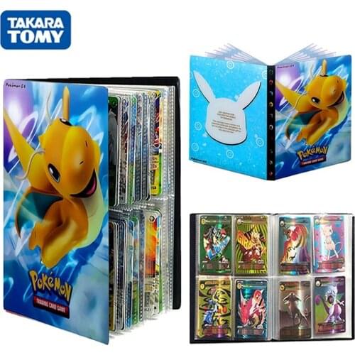 4 Pocket 240 Card Anime Pokemon Album Book Display Liver Pokémon Map Binder Playing Game Collection Holder Folder Kids Toys Gift