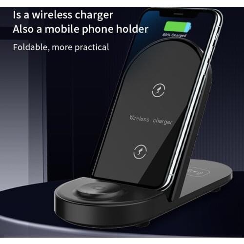 Qi 15W 3 In 1 Wireless Charger For IPhone 12 Charger Wireless Charger Stand For Airpods Dock Station For Apple Watch Charge