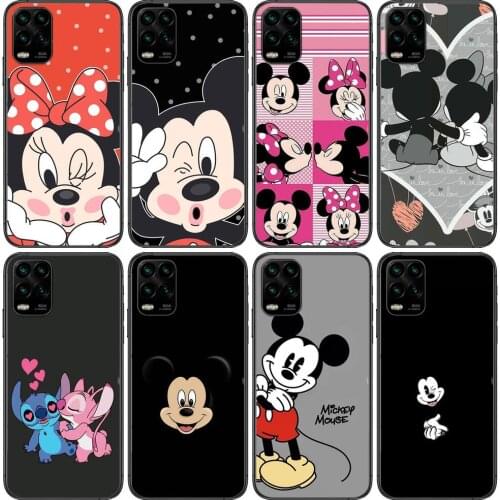 Cute disney Mickey Mouse stitch cartoon Phone Case For XiaoMi Redmi Note 11 10 9S 8 7 6 5 A Pro T Y1 Anime Black Cover Silicone