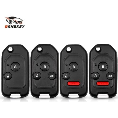 Dandkey Modified 2/3/4 Button Flip Remote Car Key Case For Honda Accord Pilot Cr-V Civic Insight Ridgeline 2003-2013 Key Shell