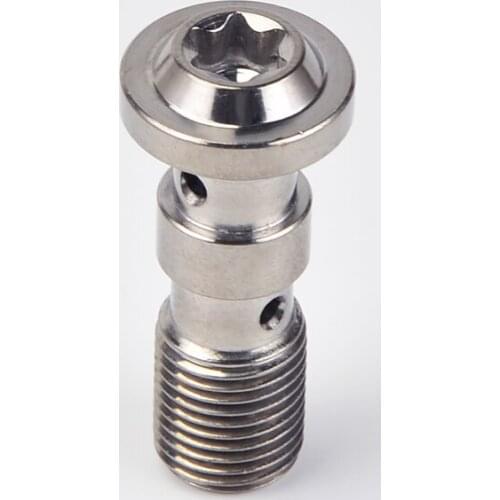 Titanium Alloy Bolt T40 Flange Head Universal M10X1.0 M10X1.25 M10X1.25X29/X19 Dual Hole Brake Oil Banjo Bolt Universal