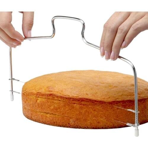 Cake Baking Tools Stainless Steel Adjustable 2-Wire Double-Layers Cake Slicer Cake Kitchen Decoration Tool Accessories