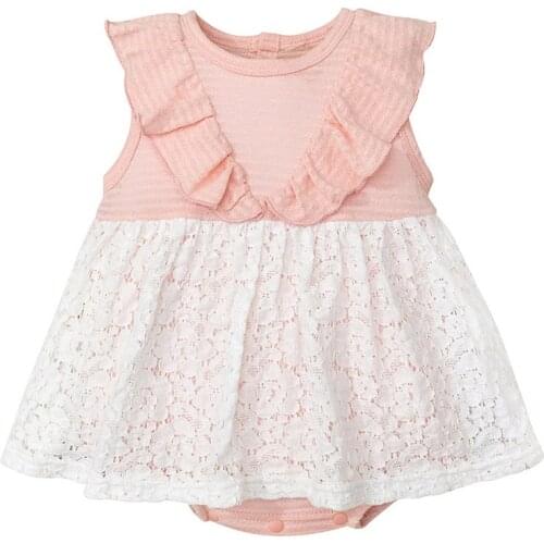 Bobora Newborn Baby Girl Lace Ruffles Sleeve Bodysuits Backless Jumpsuit Clothes Romper Set