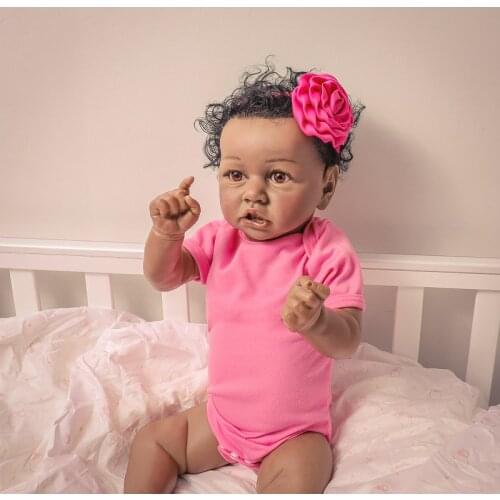 22'' Little Marlee Reborn Baby Doll Girl 55cm Soft Real Touch Full Silicone Crooked Mouth Doll Kids Birthday Gift
