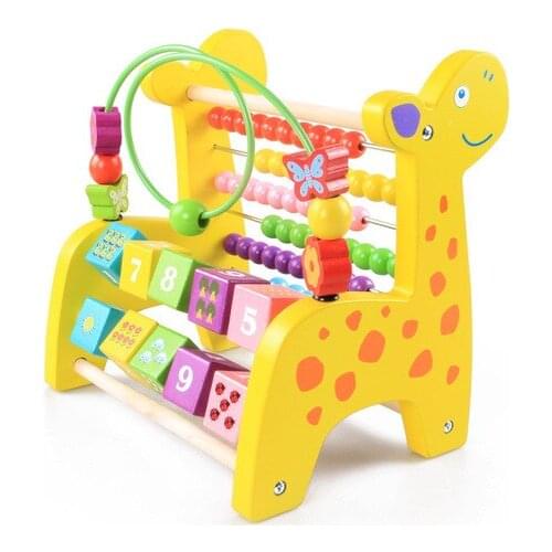 Math Toys Multifunction flap giraffe calculation/arithmetic learning calculate bead wooden toys whole sale hot soroban alphabet