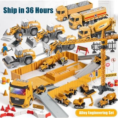 1:55 Alloy Car Model Excavator Wheel Loader Diecast Metal Model Construction Vehicle Toys for Boys Birthday Gift Car Collection