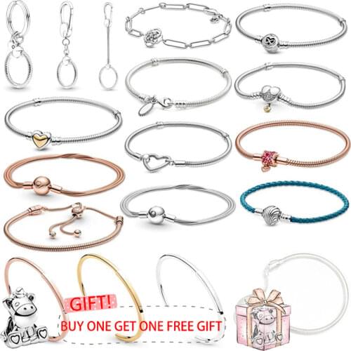 100% 925 Silver New Original Heart Shell Life Tree Key Chain PAN Bracelet Suitable For Womens Wedding Gift Diy Charm Jewelry