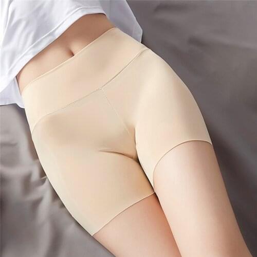 New Summer Thin Women Large Size Safety Shorts Ice Silk Cool High Elasticity Plus Size Safety Pants Shorts Under Skirt Female