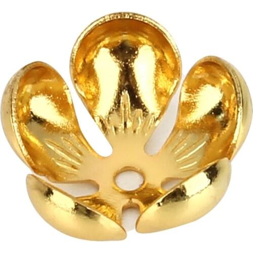 Wholesale 50pcs/lot Gold Silver Color Copper Lotus Flower Filigree End Caps fit 12mm Pearl Beads DIY Jewelry Making Findings