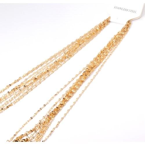 ASON Stainless Steel Link Chains Necklace Women Vintage 10pcs/lots Wholesale inoxydable Lobster Clasp Charm Necklace Wholesale