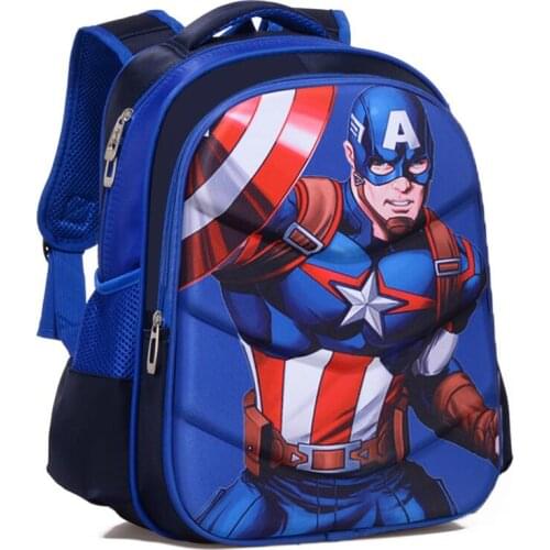 Primary school 3D Cartoon Captain America Boy Girl Children School bag Teenager Princess Schoolbags Student Backpacks