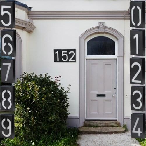 Solar Power LED Light Sign House Hotel Digital Doorplate Address Plaque Number Digits Plate Lampes Led Solaire Free Shipping 1pc