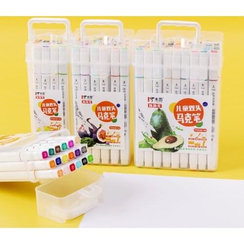 Creative Childrens Art Painting Double-headed Mark Pen Set Students School Supplies Watercolor Note Pen Wholesale
