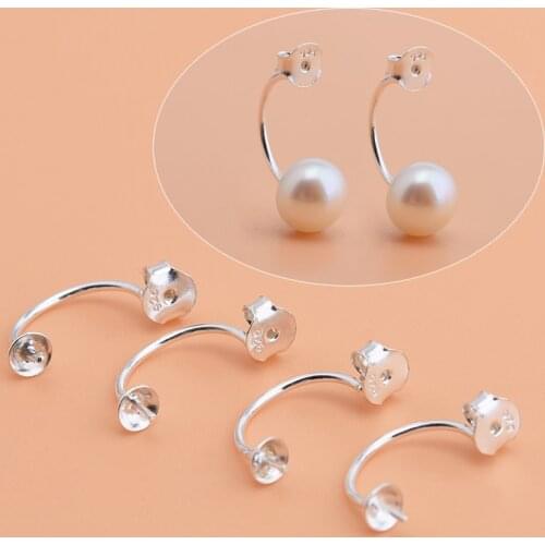 925 sterling silver jewelry accessories pearl tray earplugs earplugs handmade DIY material jewelry accessories