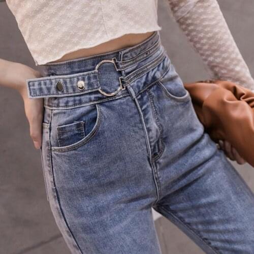 Western Style High Waist Jeans Womens Slimming High 2020 Summer Trendy Arm Slim Capri Tight Skinny Pants