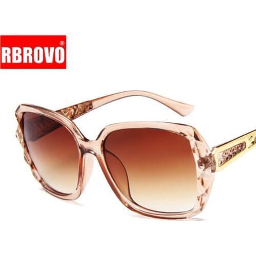 RBROVO 2021 Big Frame Sunglasses Women Brand Designer Gradient Lens Driving Sun glasses UV400 Oculos De Sol Feminino