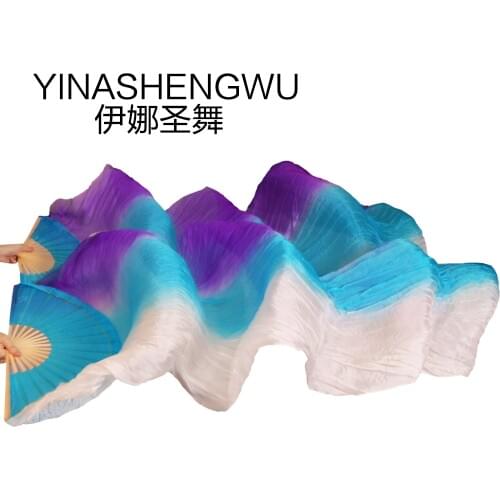 Women Bell Dance Fans Stage Performance 100% Silk Belly Dance Fans Dance Accessories Belly Dancing Silk Fans