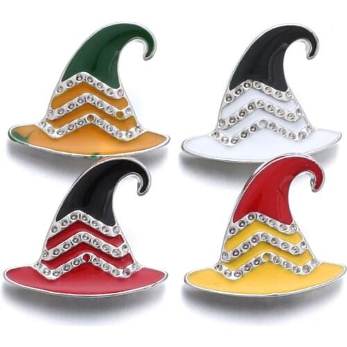 10pcs/lot Snap Jewelry Christmas Hat Snap Buttons Fit 18mm Snap Bracelets Women Alloy Button DIY Jewelry