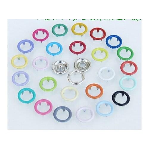 1000 Sets MIX Colors 9.5mm Copper Prong Snap Buttons Fasteners Press Studs Poppers