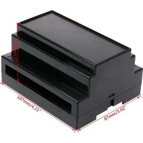 107*87*59mm Black/White Plastic Din Rail Junction Box Electronic Equipment