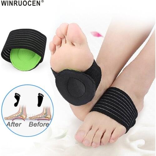 2pcs Pain Relief Insoles Arch Support Plantar Fasciitis Ergonomic Massage Protection Soft Flat Feet Bandage Design Shoes Pad