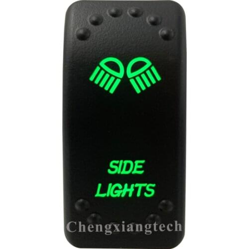 5 Pin On Off SPST Car Boat Rocker Switch-Side Lights - Green Led Light- for 4x4 Carling Narva Caravan Marine 12v 24v