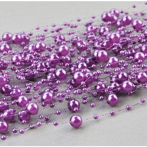 5 Meters 8+3mm Fishing Line Artificial Pearls Beads Chain String Garland Flowers DIY Wedding Party Decoration Supply