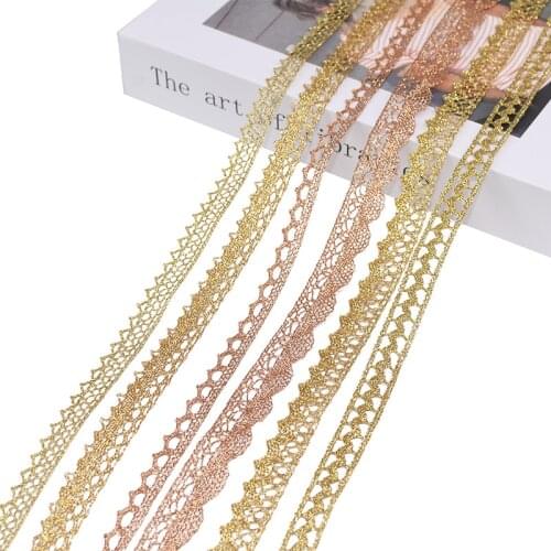 5Yards/lot Gold Silver Lace Ribbon Soft Net Lace Trim Fabric For Sewing Accessories Wedding Birthday Party DIY Craft Supplies