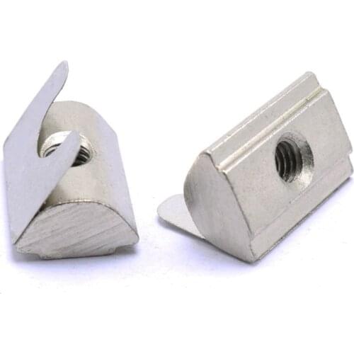 50PCS/LOT M4 M5 M6 M8 Drop in Sheet Nut Spring Nut Roll in T Nut For EU Aluminum Profile 3030 4040 4545 Series