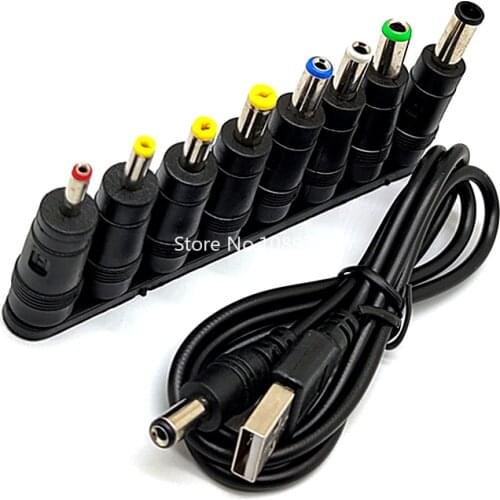 8+1pcs 5.5x2.1mm for Notebook Laptop AC DC Power Charger Supply Adapter Tips Connector Jack to Plug Charging for Tablets PC
