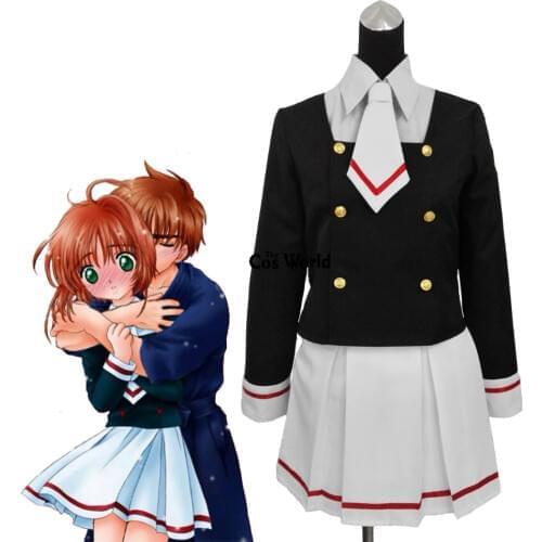 Cardcaptor Sakura Kinomoto Sakura School Uniform Sailor Suit Tops Shirt Skirt Dress Outfit Anime Cosplay Costumes