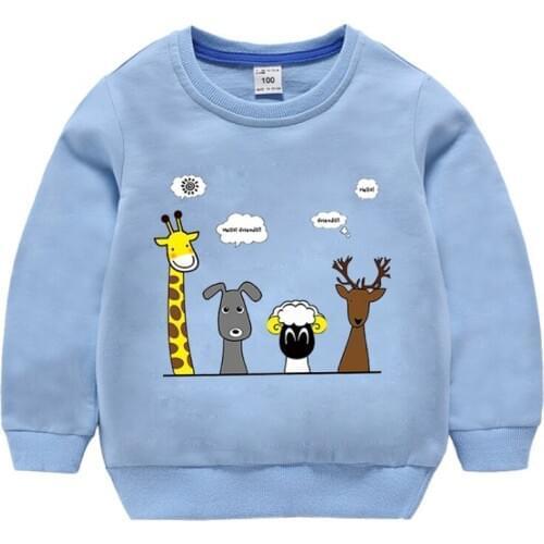 Kids Boys Cartoon Sweatshirt Children Spring Casual Cotton Long Sleeve O-neck Sweatshirts For Boy Toddler Baby Girl Clothes