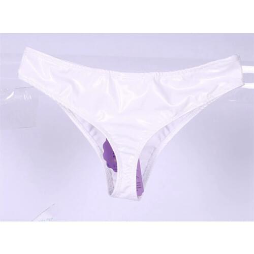 Glazed Leather Latex String Femme Low Waist Sexy Panties Women Plus Size Tanga Thong Solid Bragas Mujer Stringi Glitter Lingerie