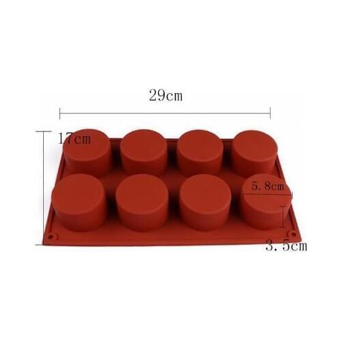 Hot Sell 8 continuous cylindrical silicone soap mold handmade soap mold diy oval soap mold