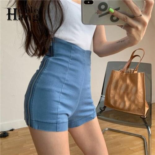 HangCode 2021 New Denim Shorts Women Shorts All Match High Waist Blue Black Jeans Shorts Ladies Sexy Push Up Shorts Summer