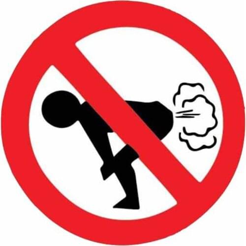 HotMeiN No Farting Car Sticker Funny Ass Car Accessories Truck Window Bumper Auto Door Laptop Kayak Vinyl Decal 12CM*12CM