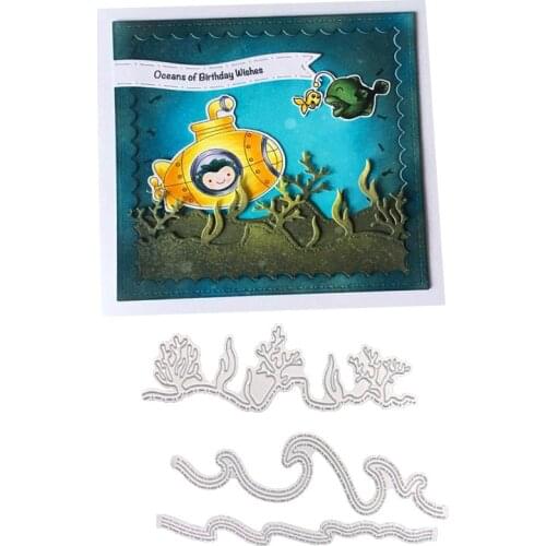 Julyarts Scrapbooking Dies Carbon Steel Cutting Dies Sea Waves Seaweed Algae Coral DIY Embossing Punch Knife