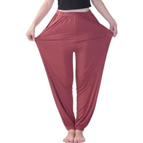 Comfort Plus Size 7XL Soft Women Modal Sleep Bottom Loose Ladys Sleep Pants Casual Trousers Dance Pants Oversized Yoga Pants