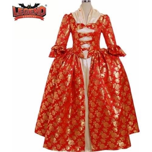 Marie Antoinette Gown Dress Rococo 18th Century red floral gown dress rococo dress french dress for lady