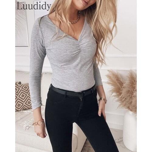 Женские базовые футболки Luudidy China At AliExpress