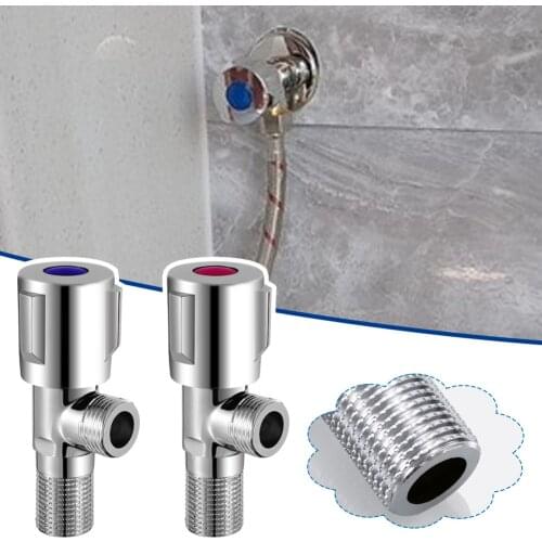 1/2 Inch Copper Angle Stop Valve Kitchen Bathroom Sink Triangle Tap Hot Cold Quick Opening Angle Valve Standard Head Accessory