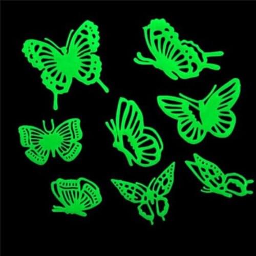 2019 New Glow In The Dark Butterflies Fluorescent Plastic Home Decorate House luminous Bedroom Wall Sticker Celling Sticker