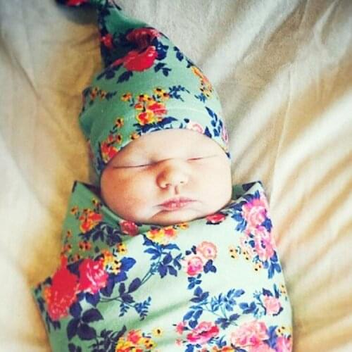 New Infant Baby Girl Boy Newborn Fashion Hot Floral Hat +Blankets Sets Clothes Photography Props Wholesale From Factory New
