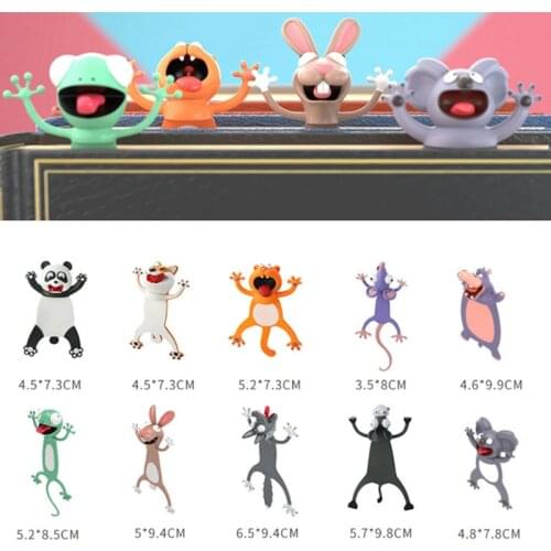 Novelty Item Bookmark Book Accessories Teacher Gifts Appreciation More Fun Reading 3D Cartoon Animal Wacky Bookmarks Stationery