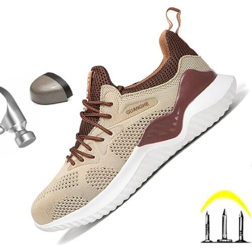 New Mens Safety Work Shoes Steel Toecap Kevlar Insole Light Sneaker Air Mesh Or Suede Leather Upper Puncture-Proof Sport Boots